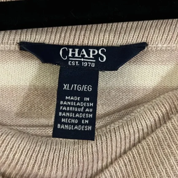 Chaps Boatneck Striped Sweater size XL - Picture 2 of 4